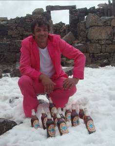 Newcastle Brown and a pink suit (dont ask)