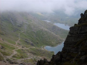 A view back to both parths as they ascend