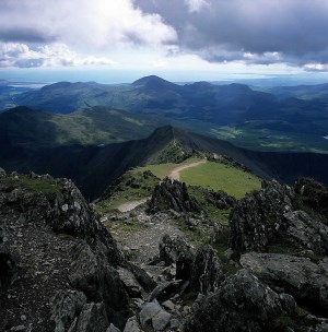 Views from the Rhyd Ddu path climibing Snowdon