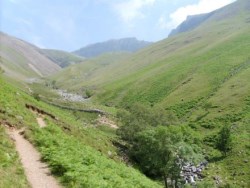 Heading through Lingmell Gill after two paths meet