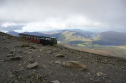 Train approaching Mt Snowdon Summit