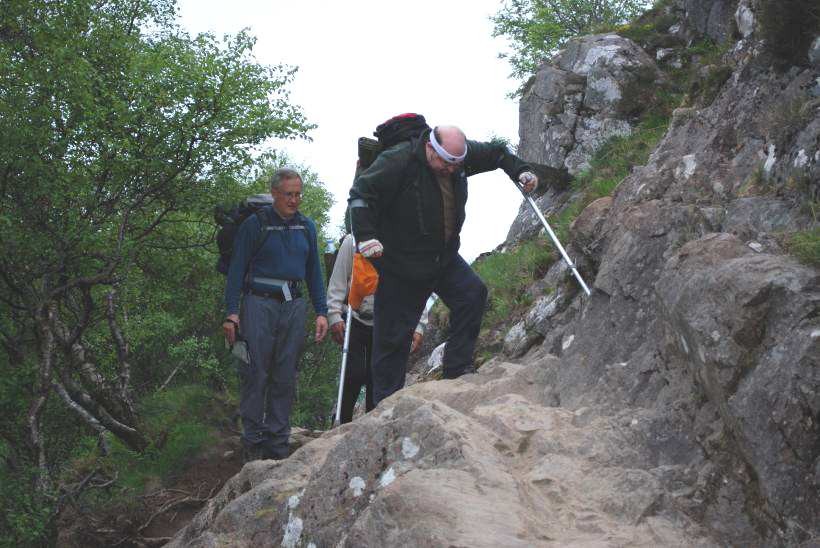 Robin, Ian & Steve climbing Meall an t-Suide.