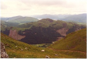 View from tourist path walk up Ben Nevis